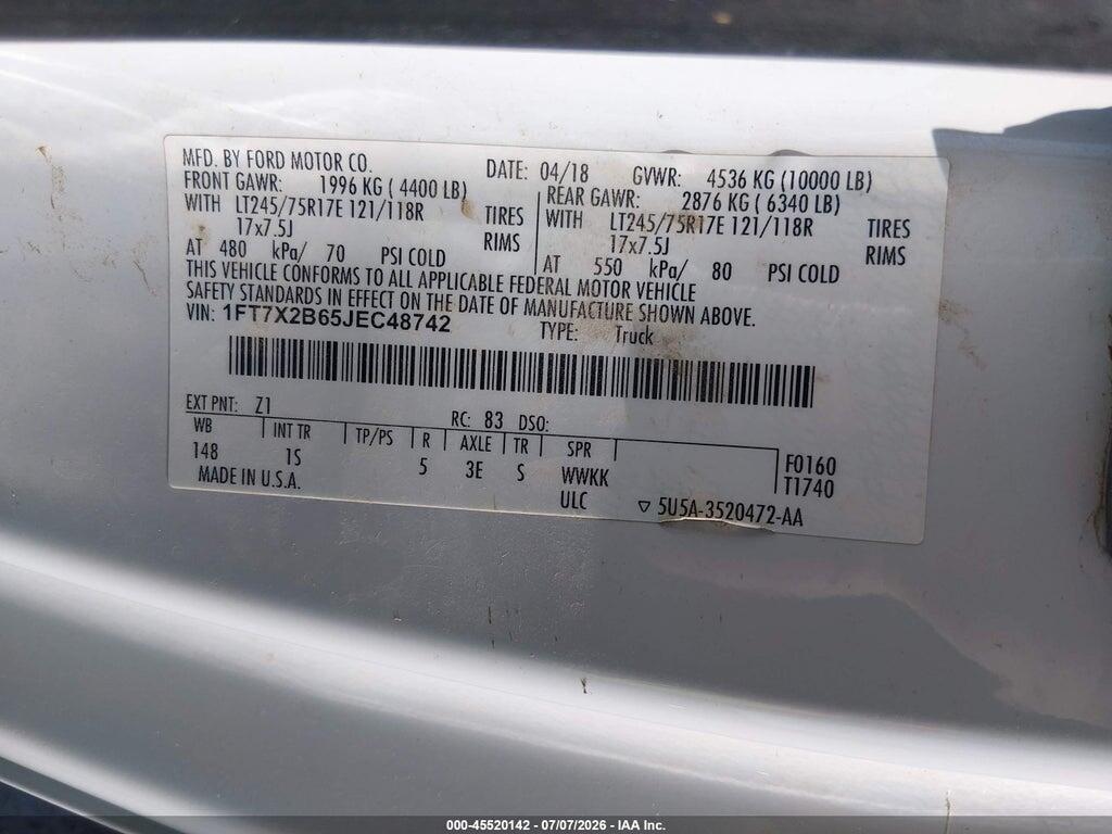 1FT7X2B65JEC48742 2018 FORD F-250 photo no. 9