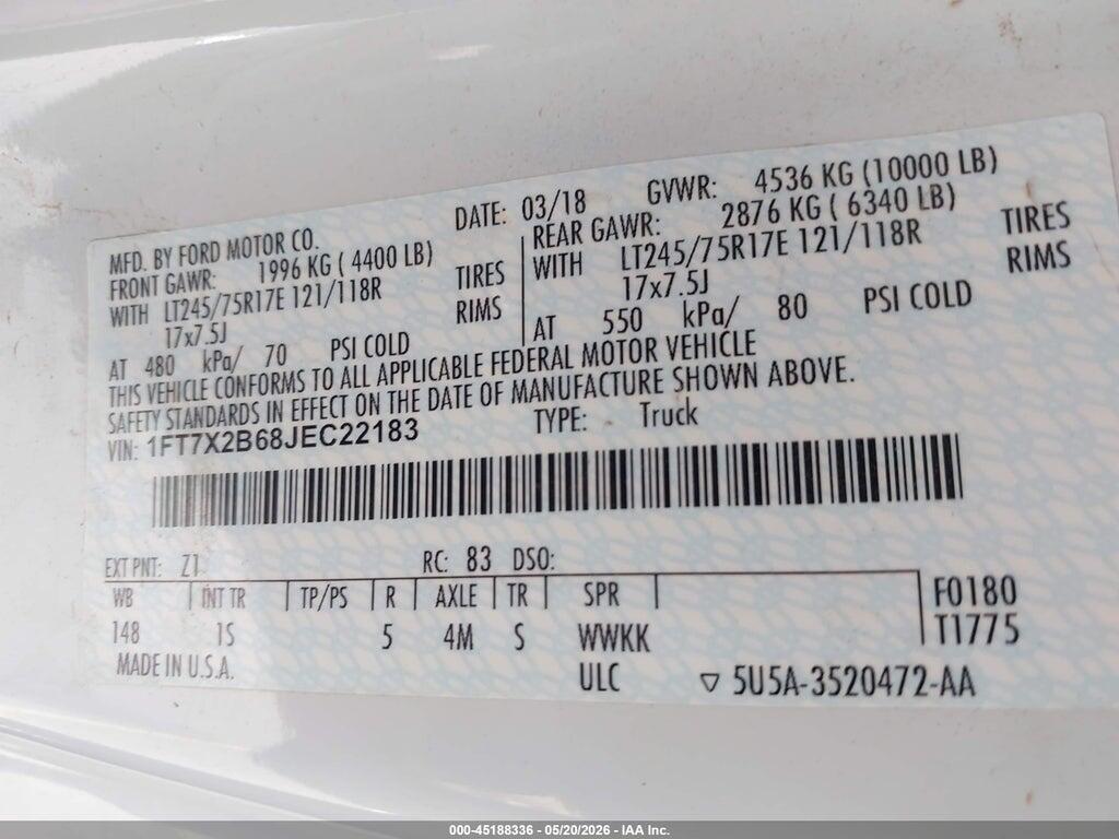 1FT7X2B68JEC22183 2018 FORD F-250 photo no. 9