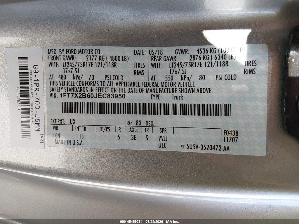 1FT7X2B60JEC83950 2018 FORD F-250 photo no. 9