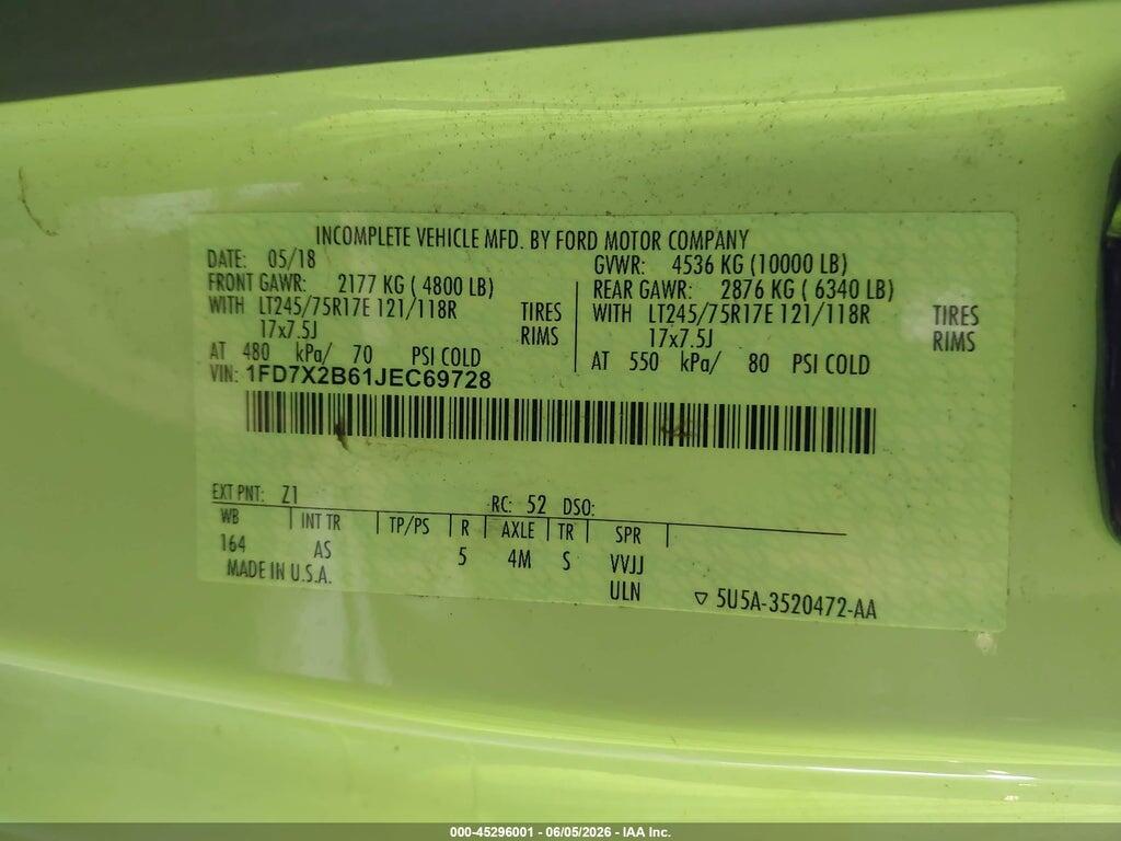 1FD7X2B61JEC69728 2018 FORD F-250 photo no. 9