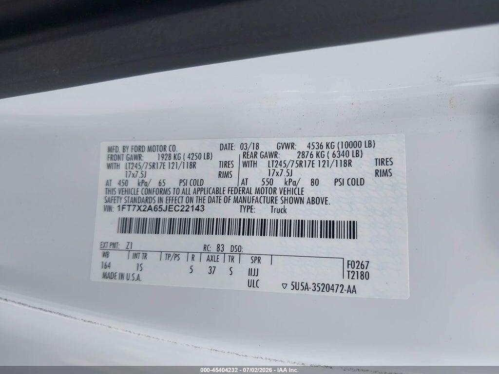 1FT7X2A65JEC22143 2018 FORD F-250 photo no. 9