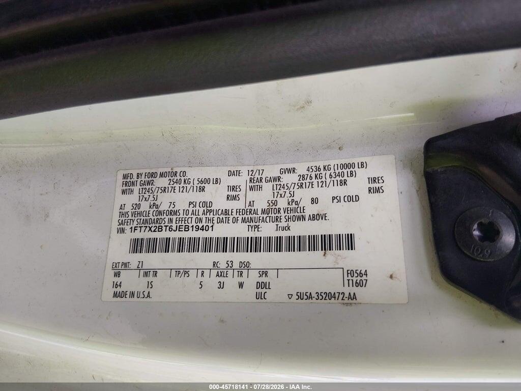 1FT7X2BT6JEB19401 2018 FORD F-250 photo no. 9