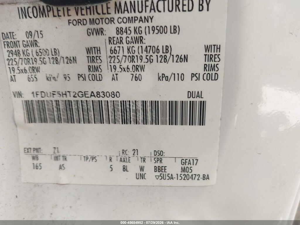 1FDUF5HT2GEA83080 2016 FORD F-550 CHASSIS photo no. 9