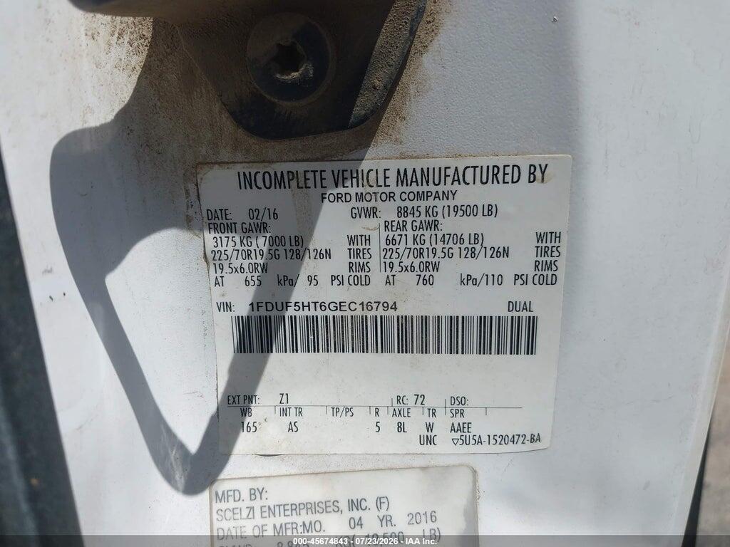 1FDUF5HT6GEC16794 2016 FORD F-550 CHASSIS photo no. 9