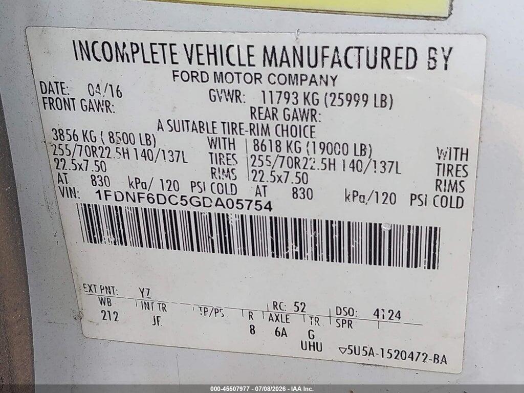 1FDNF6DC5GDA05754 2016 FORD F-650 DIESEL photo no. 9