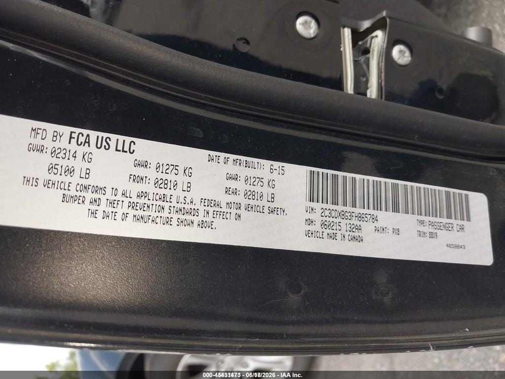 2C3CDXBG3FH865784 2015 DODGE CHARGER photo no. 9