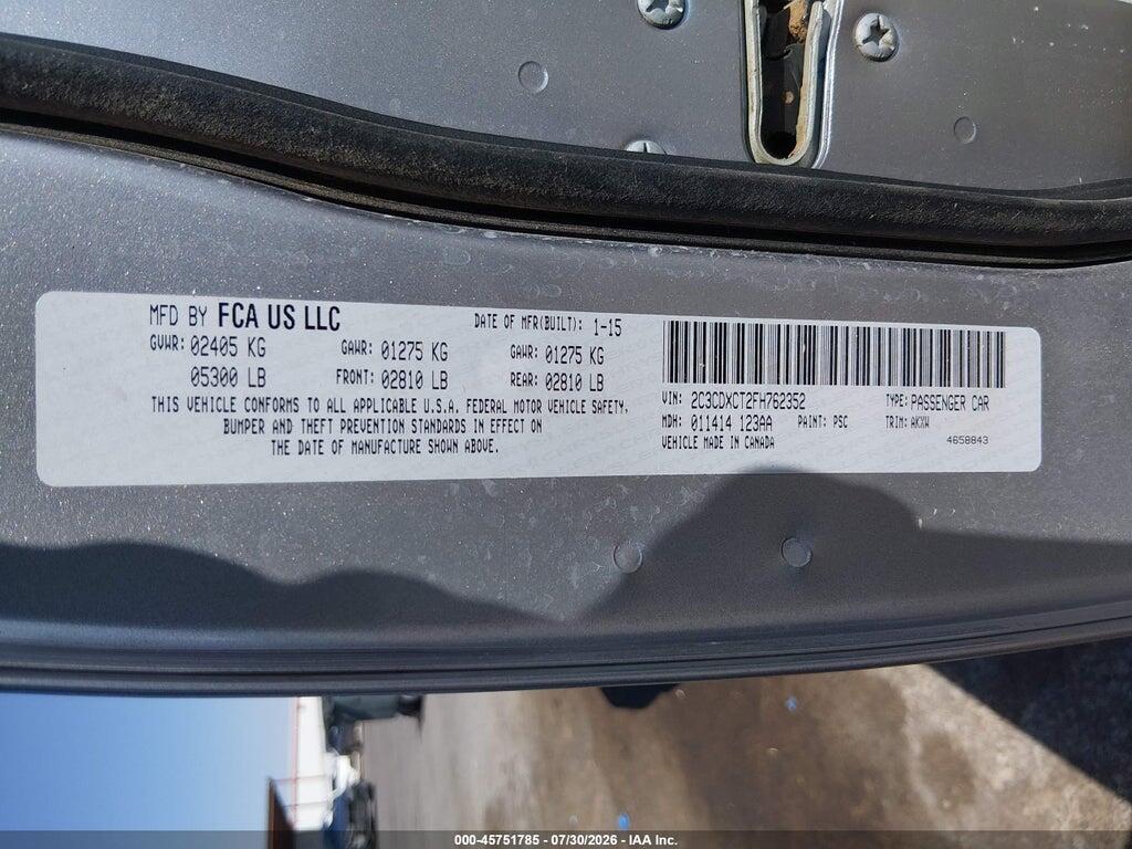 2C3CDXCT2FH762352 2015 DODGE CHARGER photo no. 9