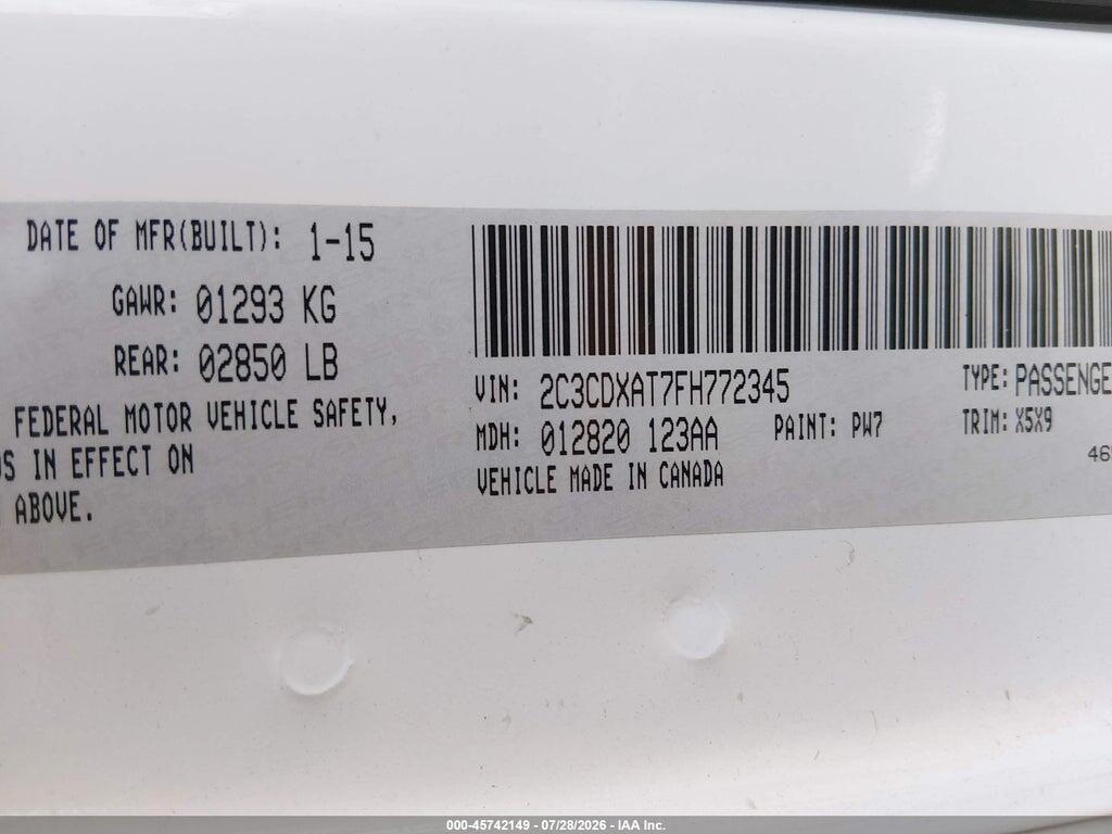 2C3CDXAT7FH772345 2015 DODGE CHARGER photo no. 9