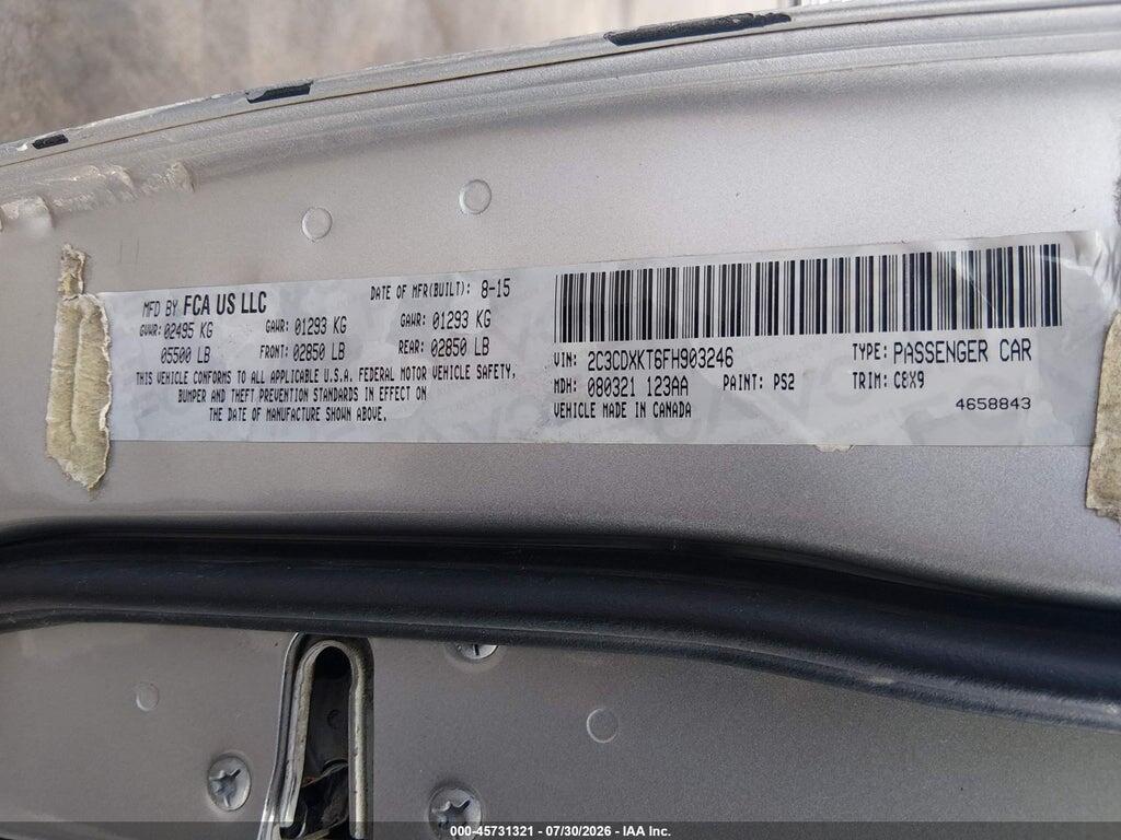 2C3CDXKT6FH903246 2015 DODGE CHARGER photo no. 9
