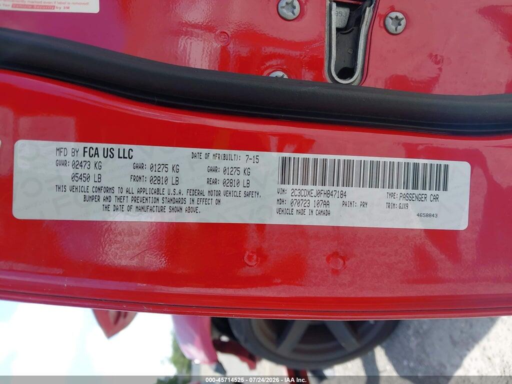 2C3CDXEJ0FH847184 2015 DODGE CHARGER photo no. 9