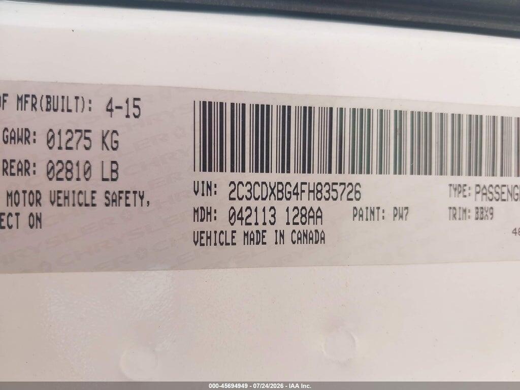 2C3CDXBG4FH835726 2015 DODGE CHARGER photo no. 9