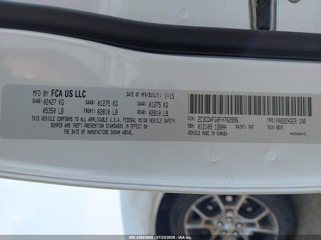 2C3CDXFG0FH762896 2015 DODGE CHARGER photo no. 9