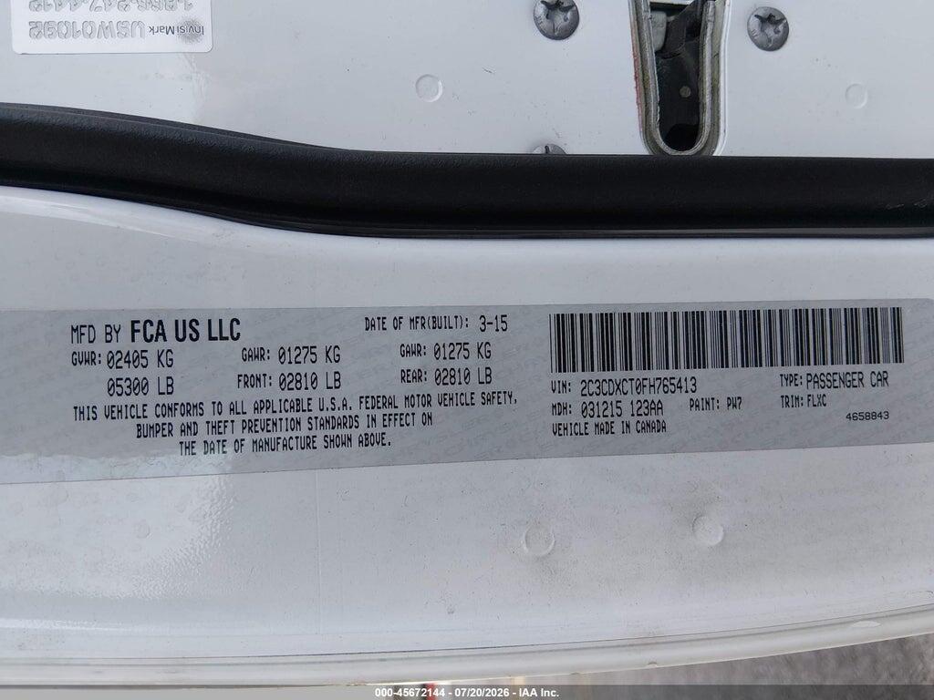 2C3CDXCT0FH765413 2015 DODGE CHARGER photo no. 9