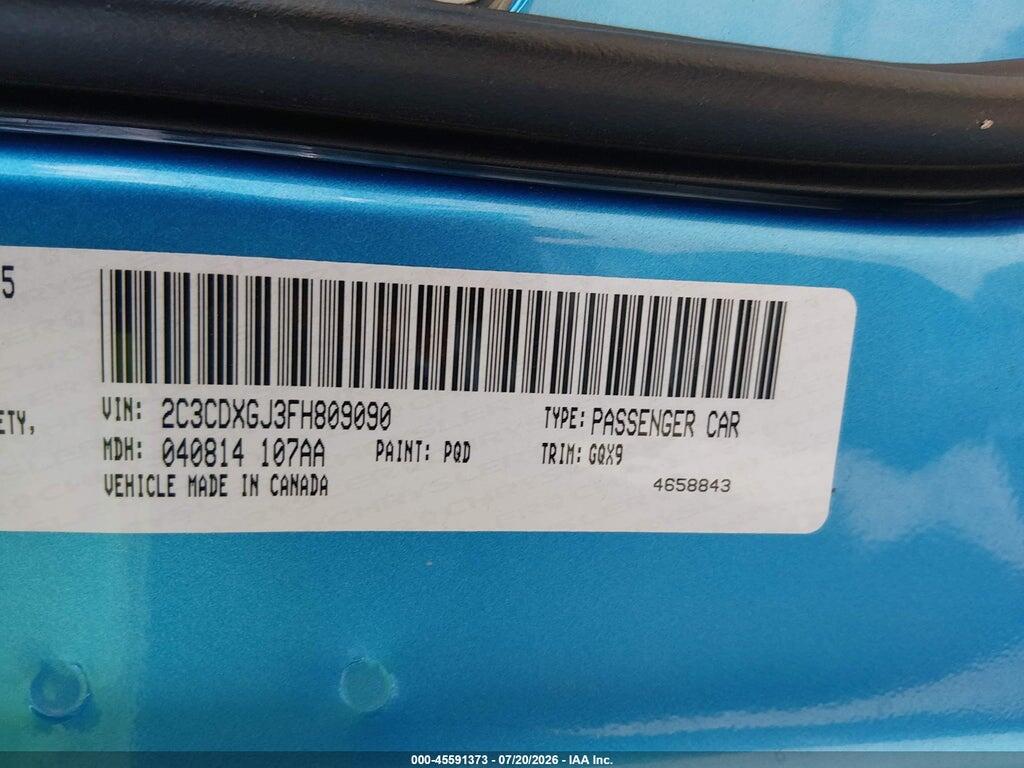2C3CDXGJ3FH809090 2015 DODGE CHARGER photo no. 9