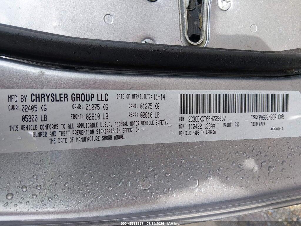 2C3CDXCT0FH729057 2015 DODGE CHARGER photo no. 9