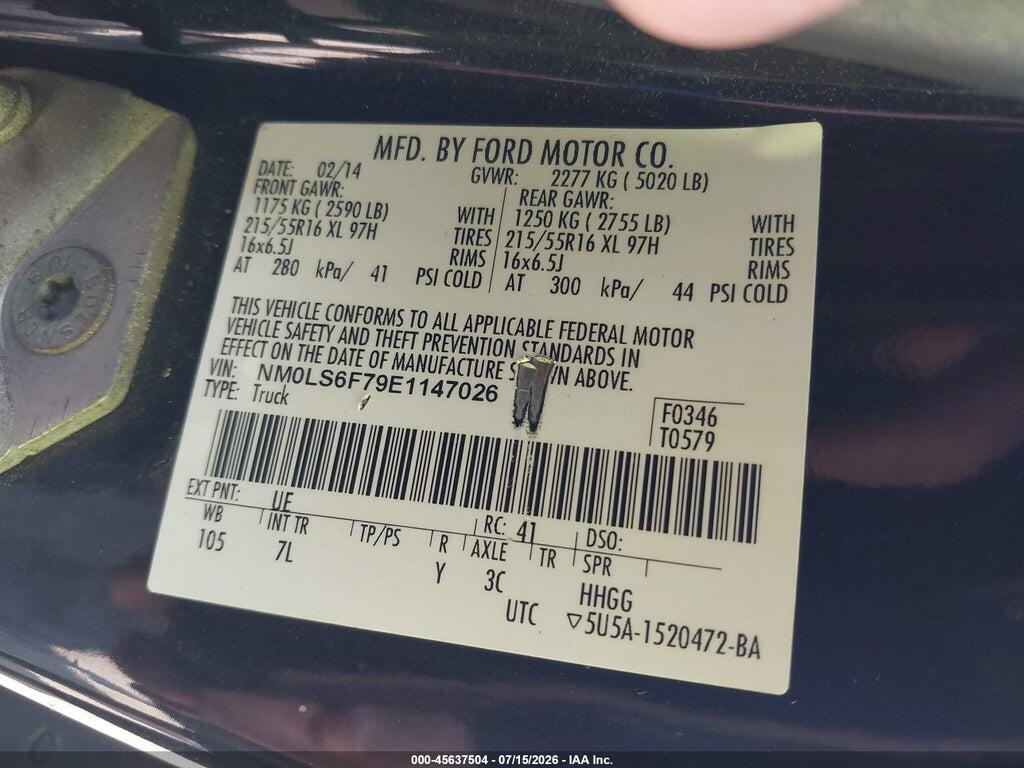 NM0LS6F79E1147026 2014 FORD TRANSIT CONNECT photo no. 9