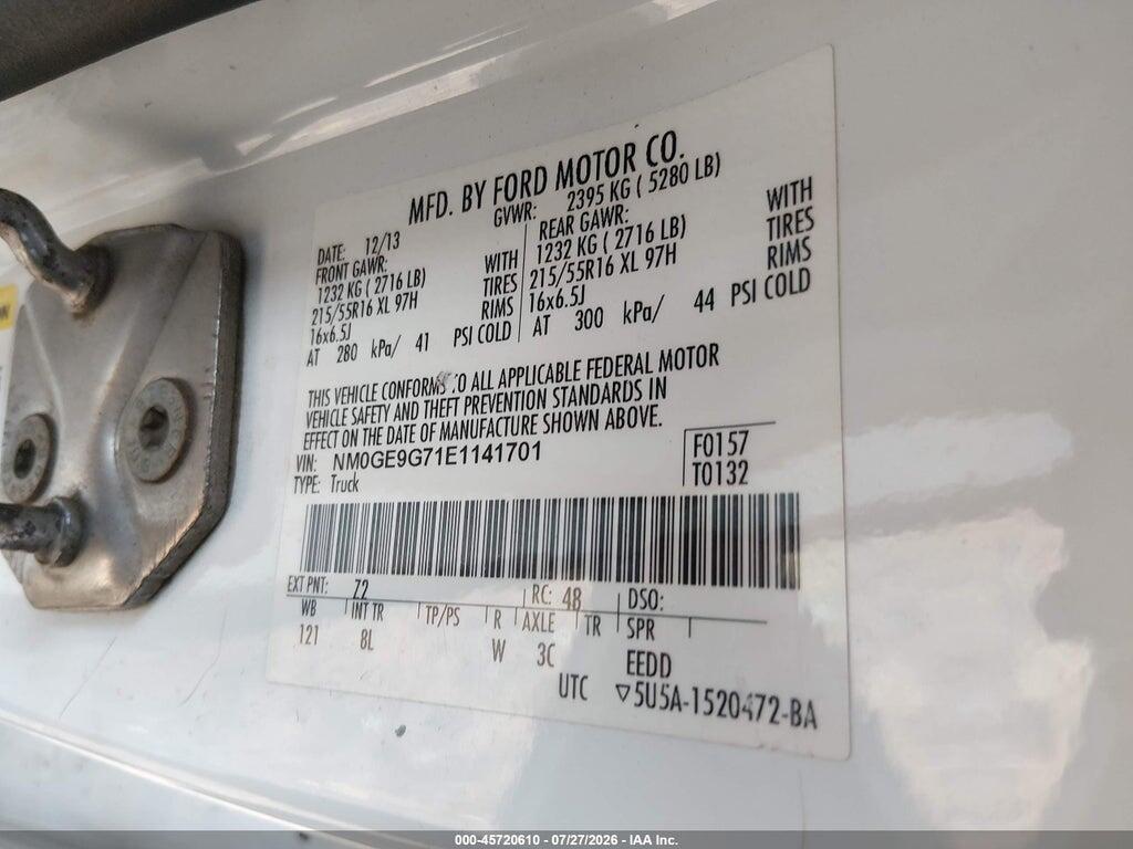 NM0GE9G71E1141701 2014 FORD TRANSIT CONNECT photo no. 9