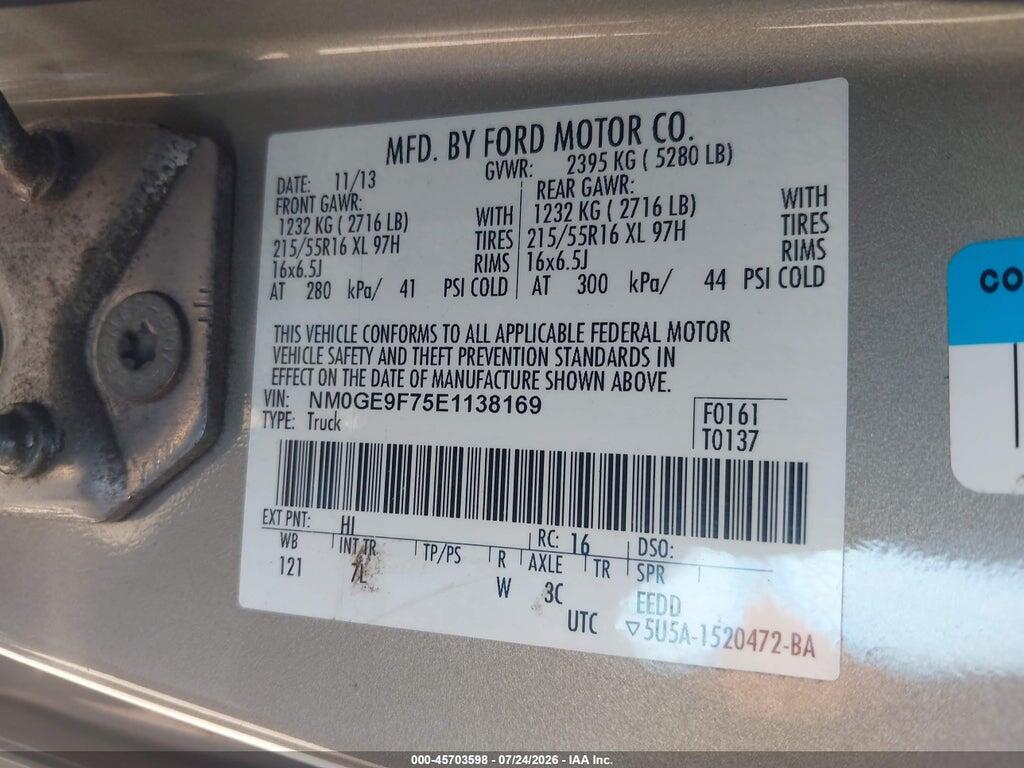 NM0GE9F75E1138169 2014 FORD TRANSIT CONNECT photo no. 9