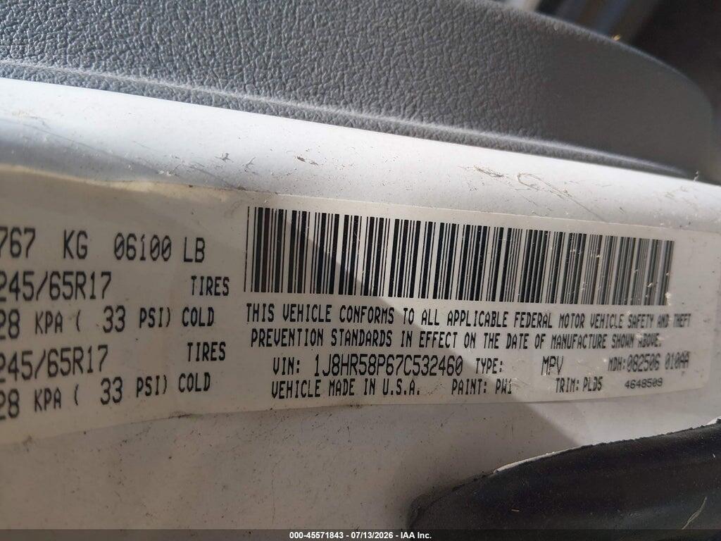1J8HR58P67C532460 2007 JEEP GRAND CHEROKEE photo no. 9