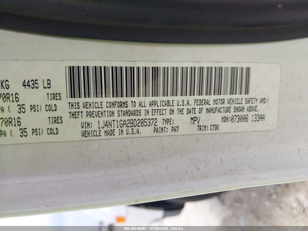 1J4NT1GA2BD285372 2011 JEEP PATRIOT photo no. 9