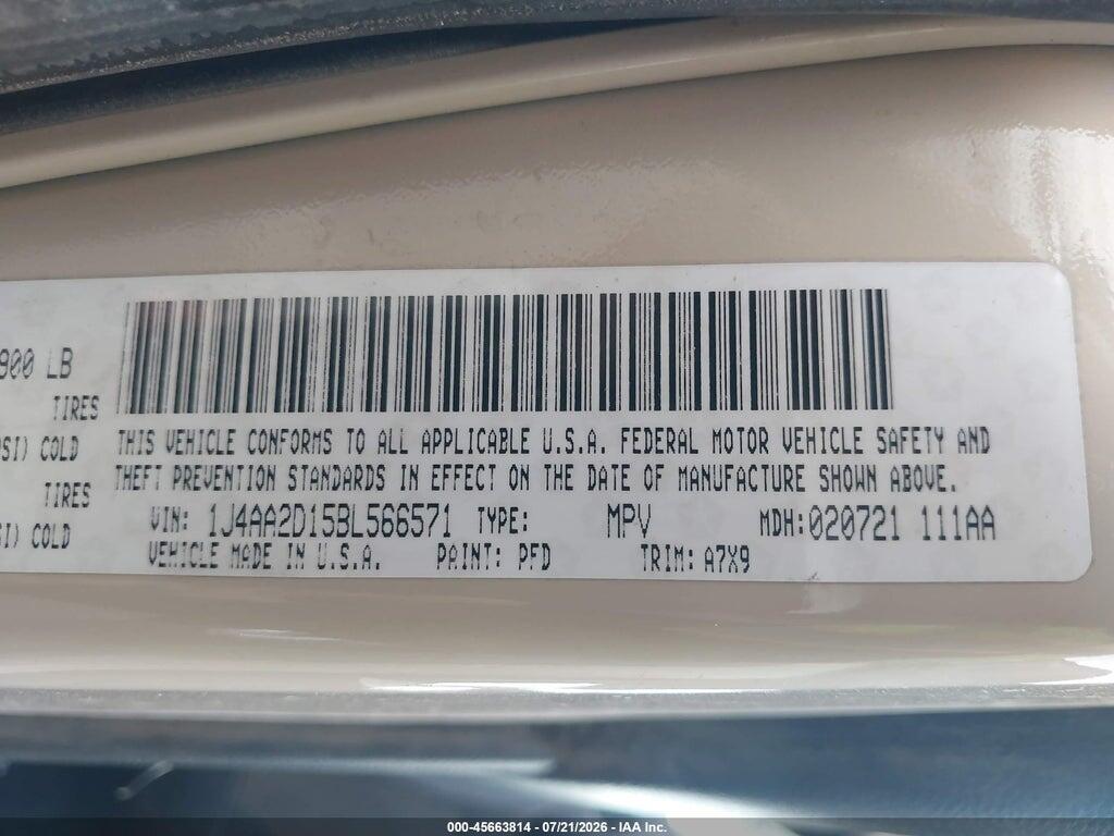 1J4AA2D15BL566571 2011 JEEP WRANGLER photo no. 9
