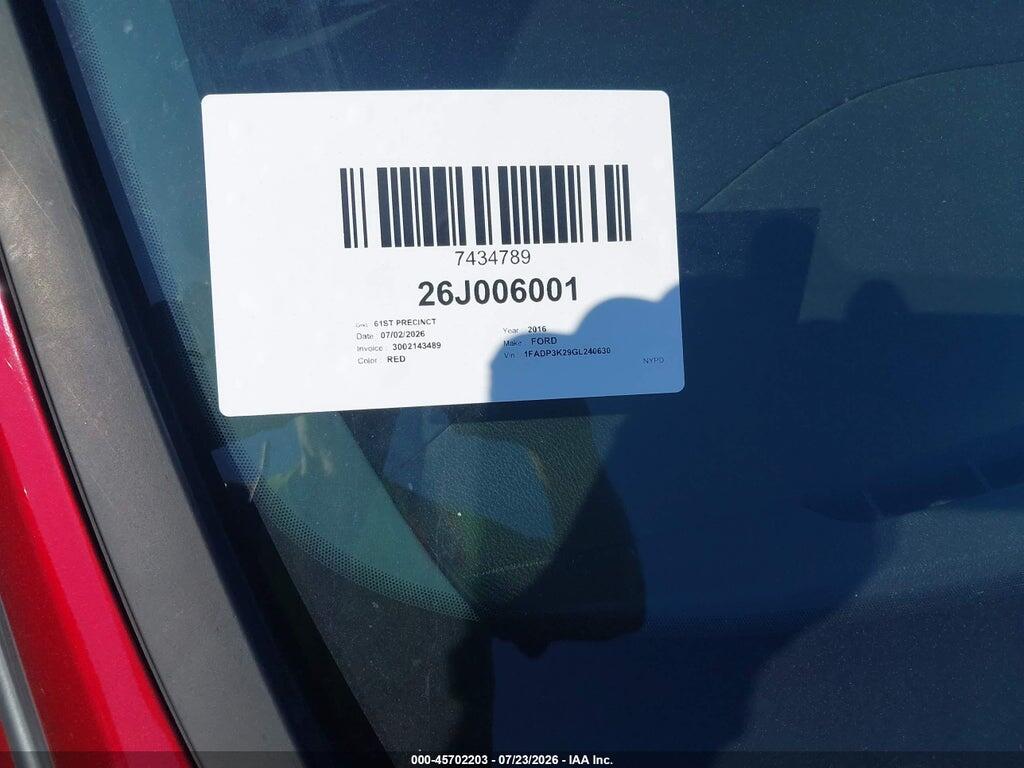 1FADP3K29GL240630 2016 FORD FOCUS photo no. 12
