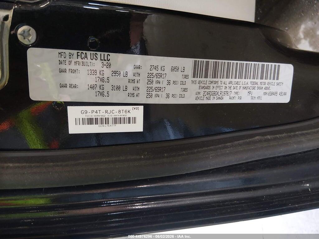 2C4RDGBGXLR197817 2020 DODGE GRAND CARAVAN photo no. 9