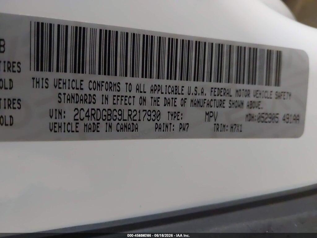 2C4RDGBG9LR217930 2020 DODGE GRAND CARAVAN photo no. 9