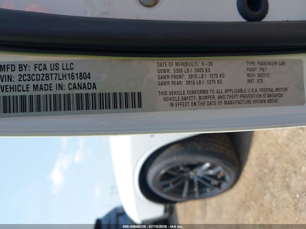 2C3CDZBT7LH161804 2020 DODGE CHALLENGER photo no. 9