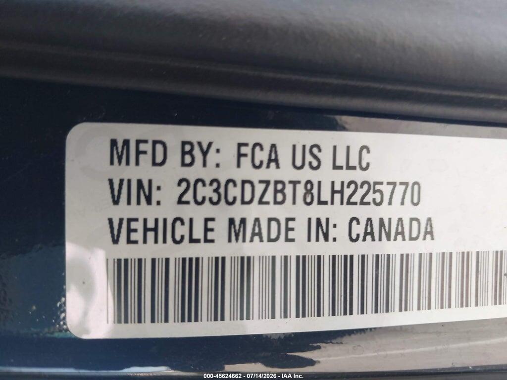 2C3CDZBT8LH225770 2020 DODGE CHALLENGER photo no. 9