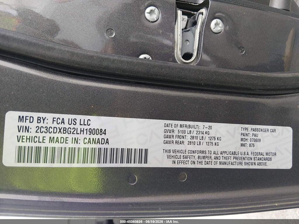 2C3CDXBG2LH190084 2020 DODGE CHARGER photo no. 9