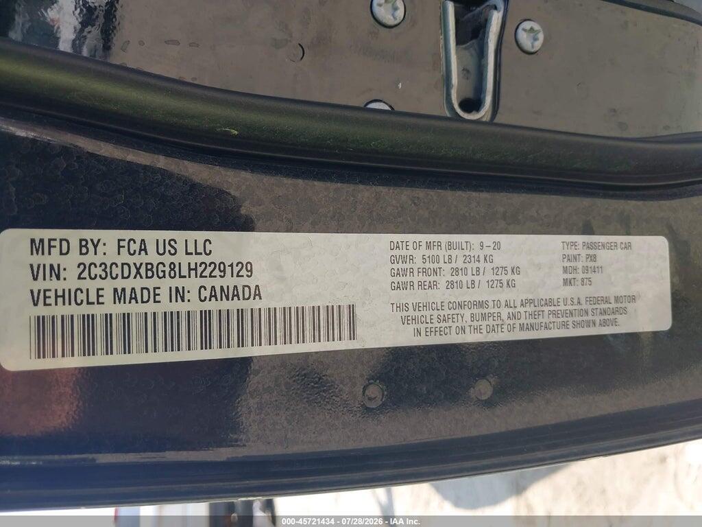 2C3CDXBG8LH229129 2020 DODGE CHARGER photo no. 9