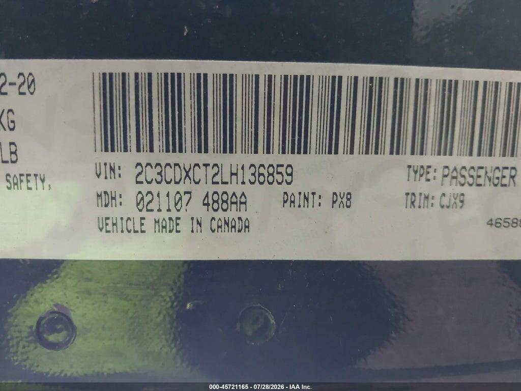 2C3CDXCT2LH136859 2020 DODGE CHARGER photo no. 9