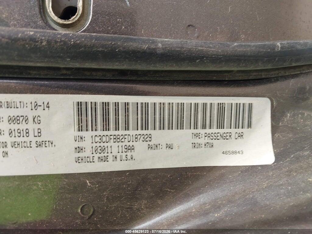 1C3CDFBB2FD187329 2015 DODGE DART photo no. 9