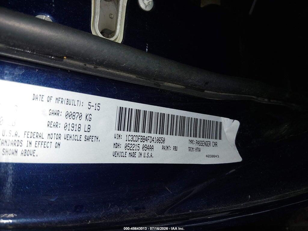 1C3CDFBB4FD410650 2015 DODGE DART photo no. 9