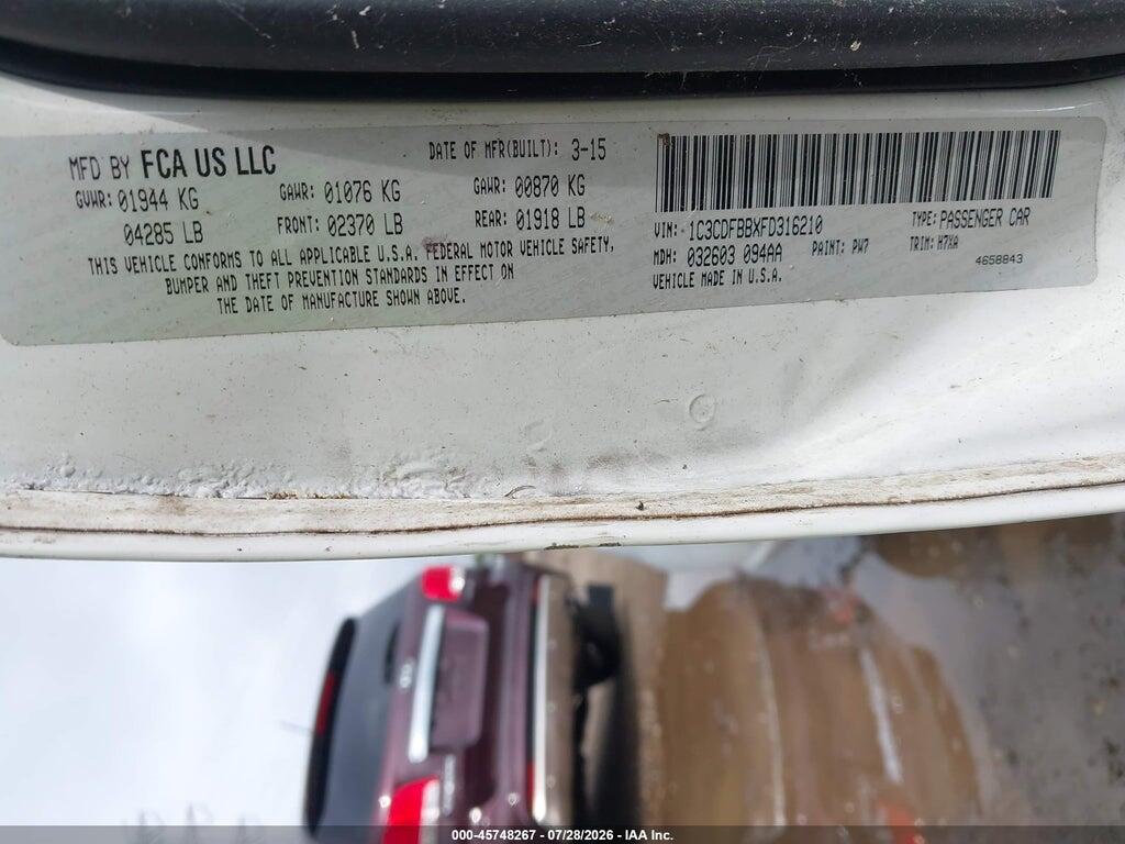 1C3CDFBBXFD316210 2015 DODGE DART photo no. 9