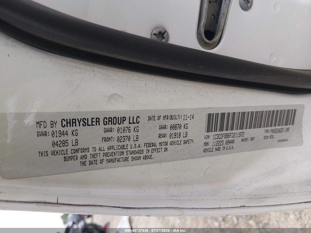 1C3CDFBB6FD211972 2015 DODGE DART photo no. 9