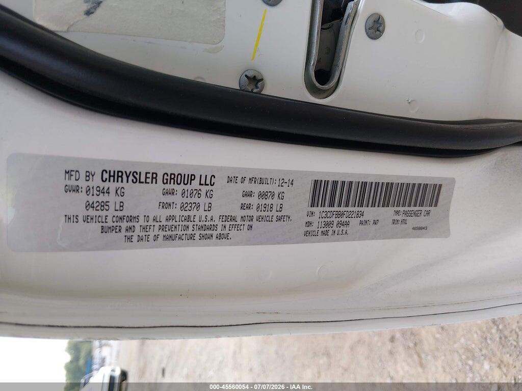 1C3CDFBB0FD221834 2015 DODGE DART photo no. 9