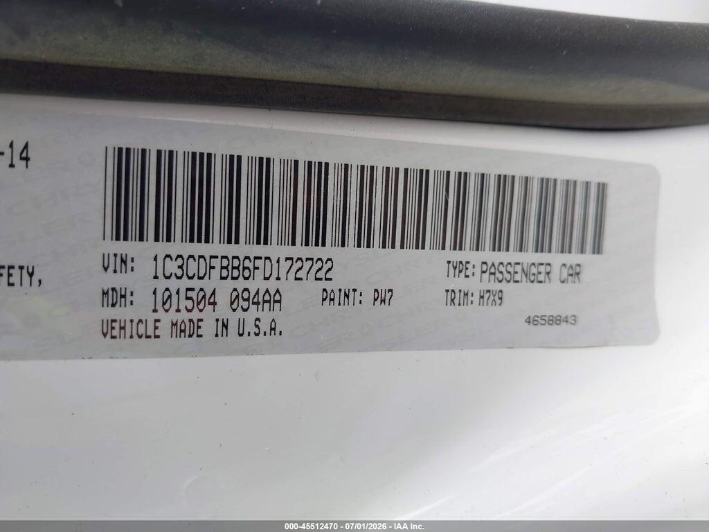 1C3CDFBB6FD172722 2015 DODGE DART photo no. 9