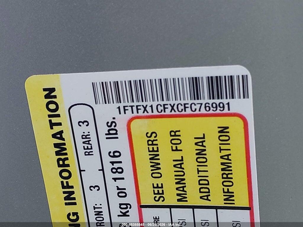 1FTFX1CFXCFC76991 2012 FORD F-150 photo no. 9