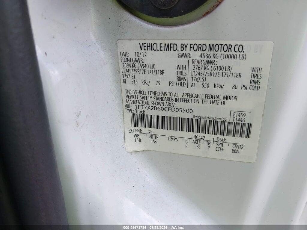 1FT7X2B60CED05500 2012 FORD F-250 photo no. 9