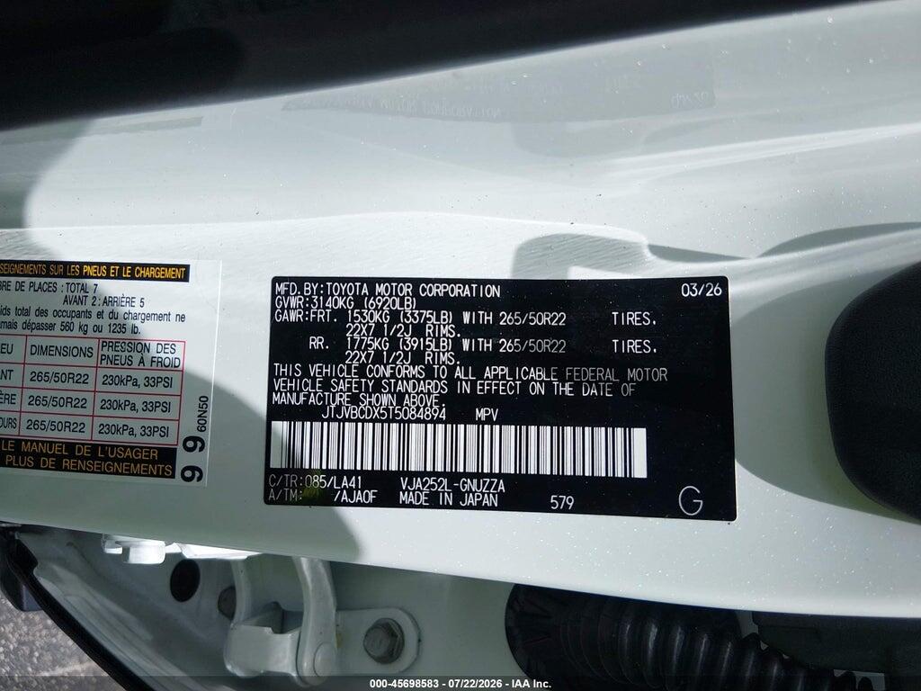 JTJVBCDX5T5084894 2026 LEXUS GX 550 photo no. 9