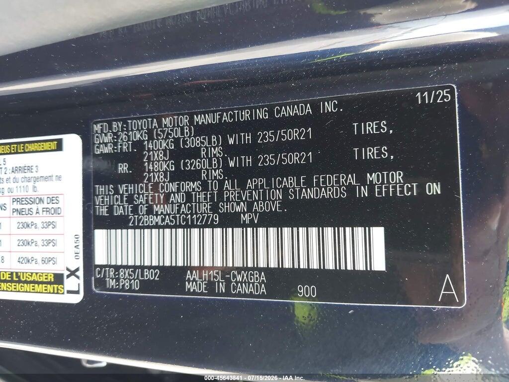 2T2BBMCA5TC112779 2026 LEXUS RX 350H photo no. 9