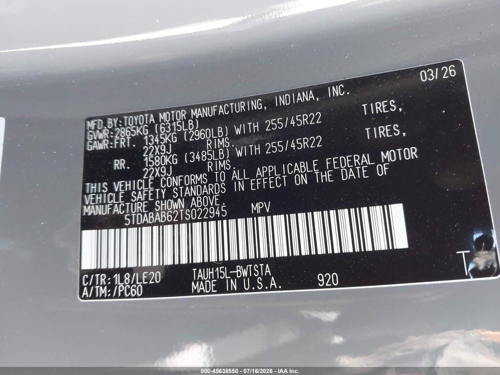 5TDABAB62TS022945 2026 LEXUS TX 500H photo no. 9