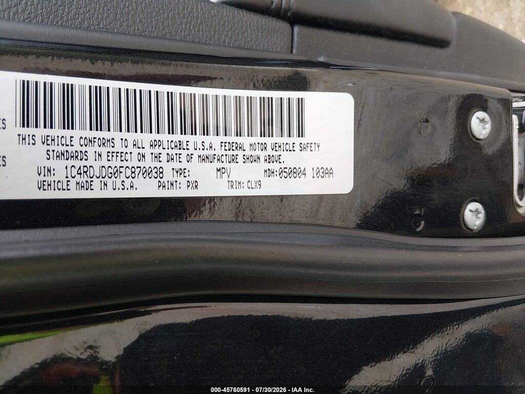 1C4RDJDG0FC870038 2015 DODGE DURANGO photo no. 9