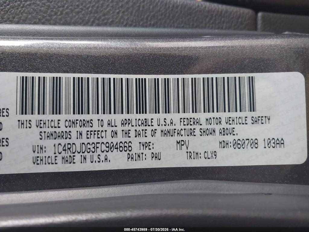 1C4RDJDG3FC904666 2015 DODGE DURANGO photo no. 9