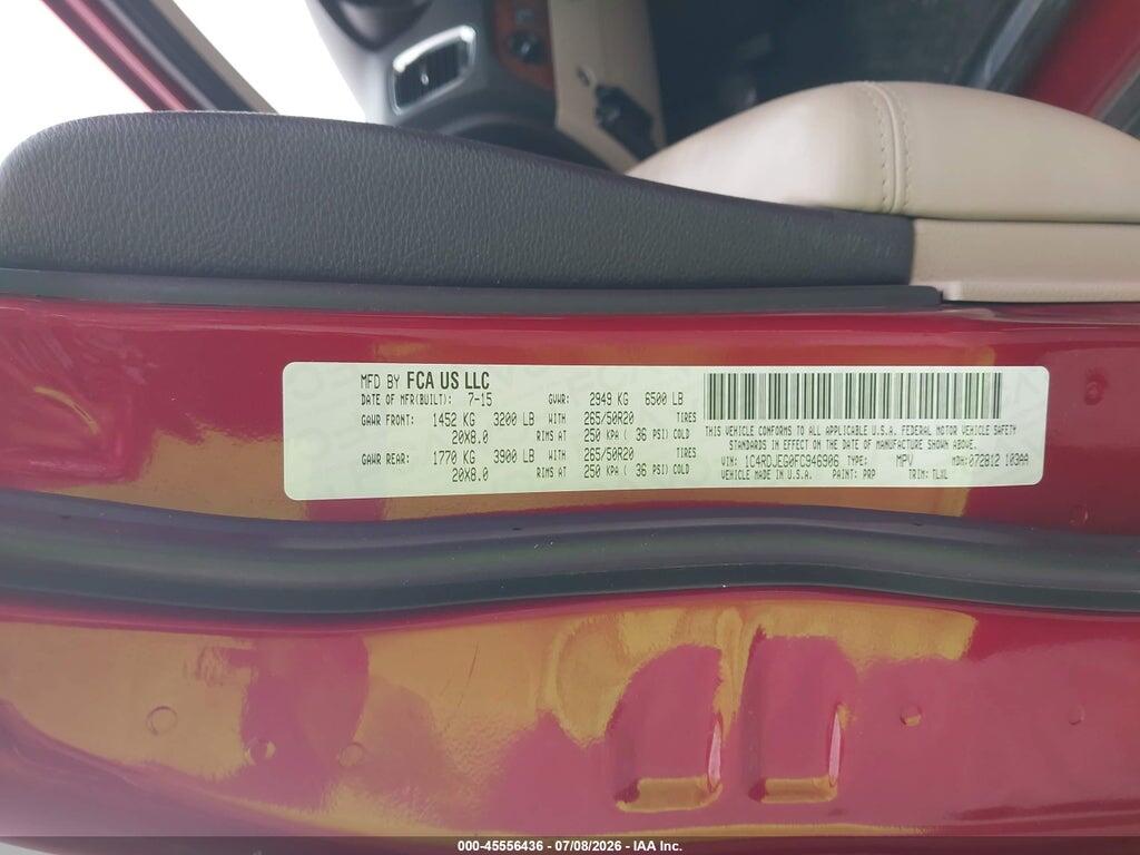 1C4RDJEG0FC946906 2015 DODGE DURANGO photo no. 9
