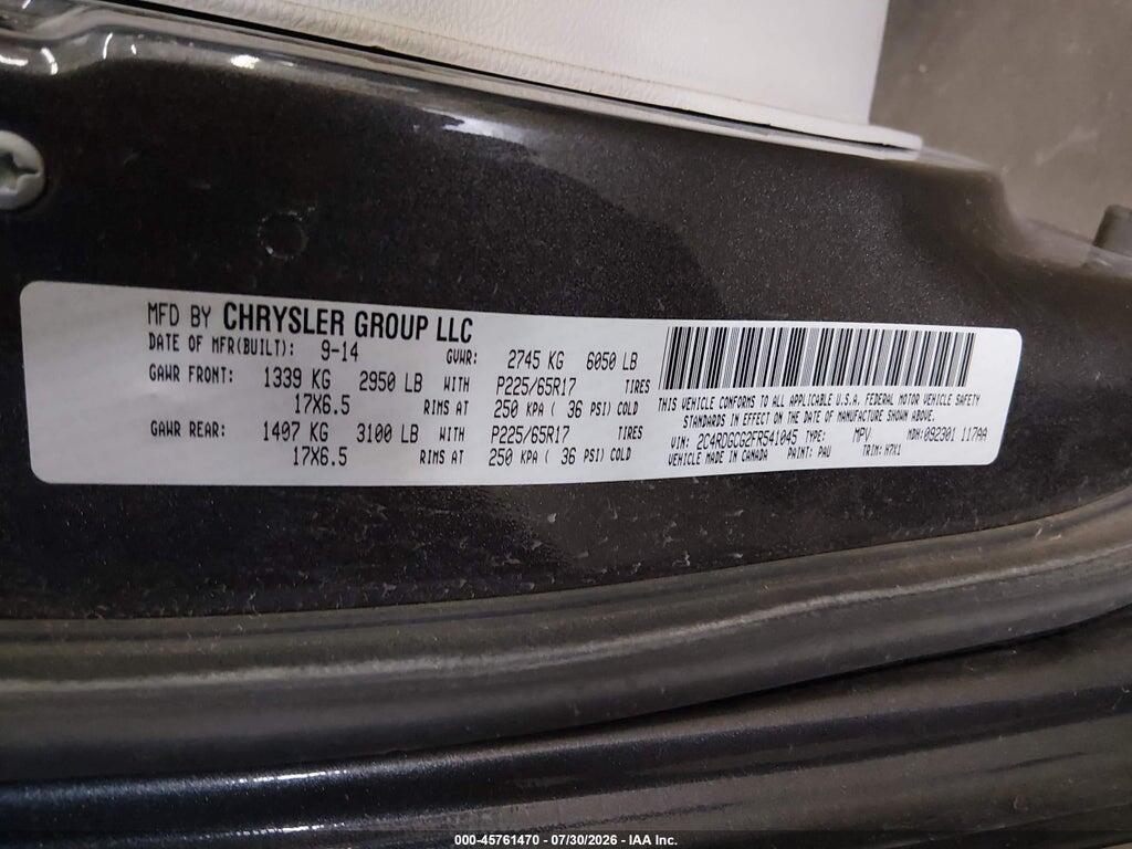 2C4RDGCG2FR541045 2015 DODGE GRAND CARAVAN photo no. 9