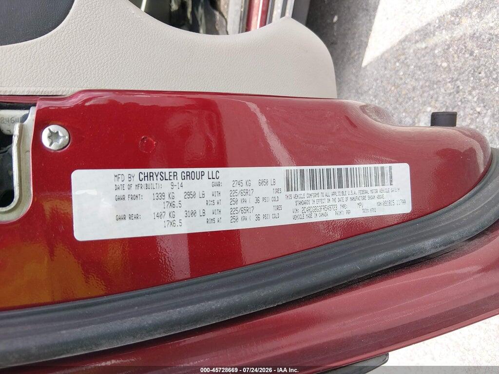 2C4RDGBG3FR549723 2015 DODGE GRAND CARAVAN photo no. 9