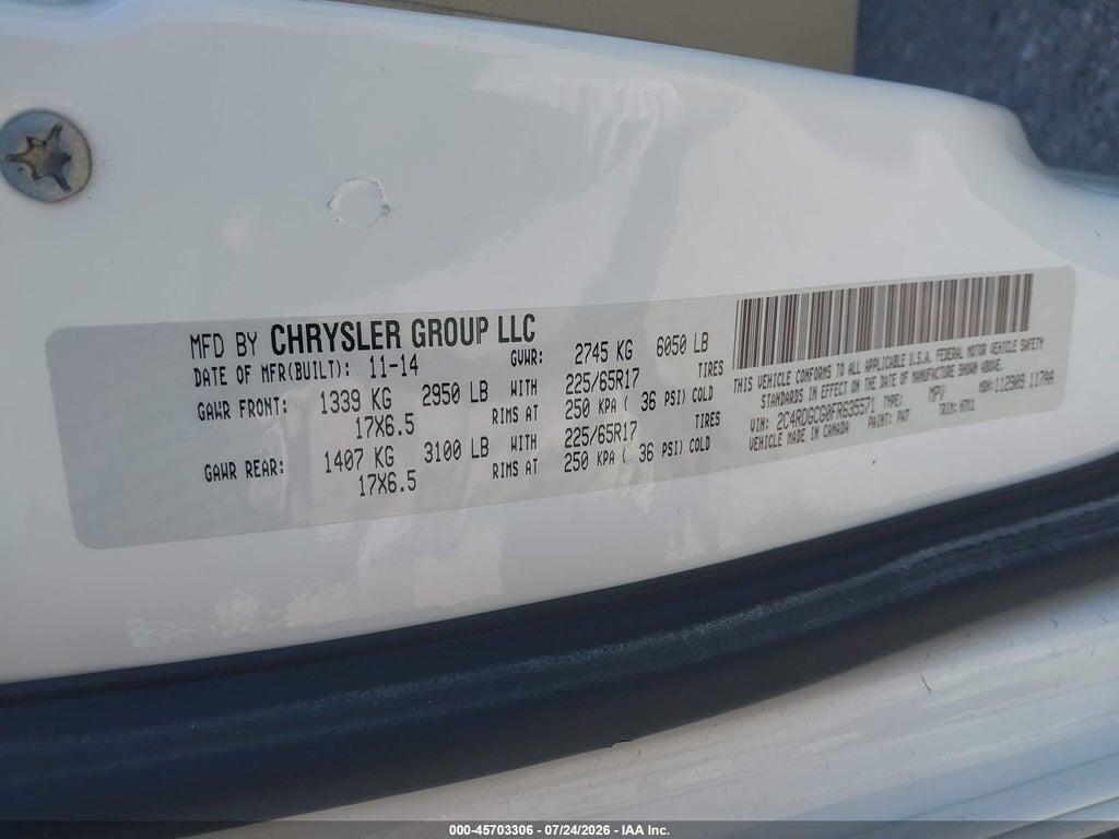 2C4RDGCG0FR635571 2015 DODGE GRAND CARAVAN photo no. 9